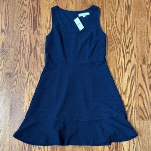 LOFT Textured eyelet A line sleeveless dress